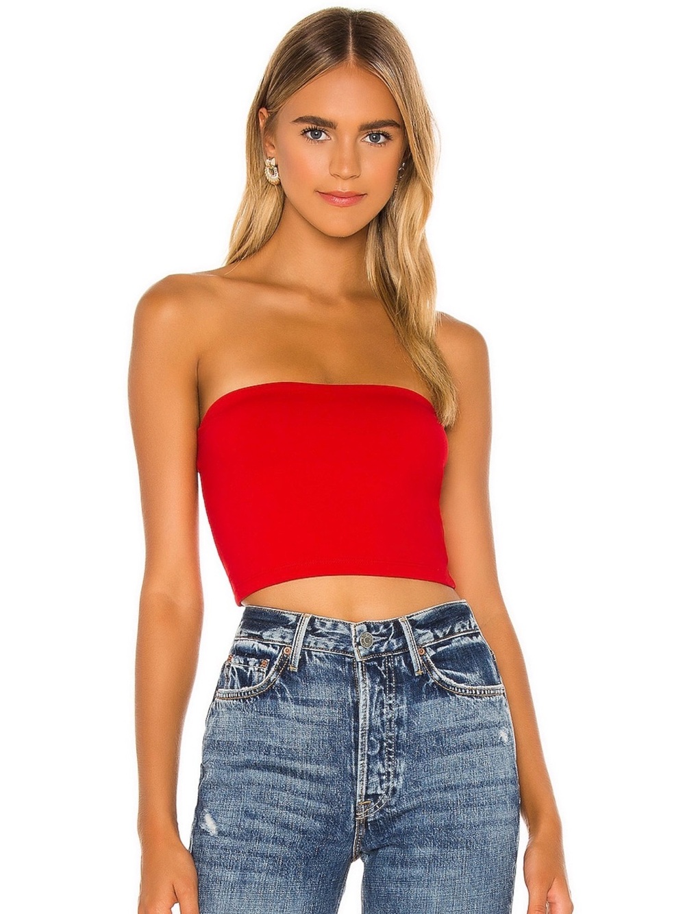 Susana Monaco Red Strapless Crop Tube Top | Size S